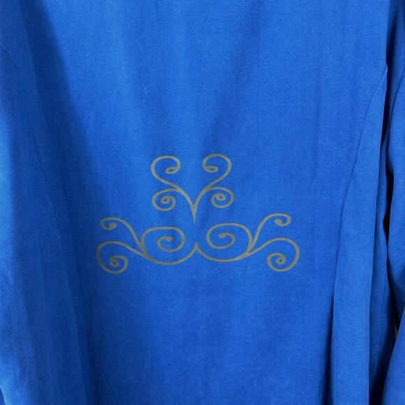 Steampunk Blue Embroidered Long Coat Gothic Victorian Jacket Men’s XL-XXL - Picture 4 of 8